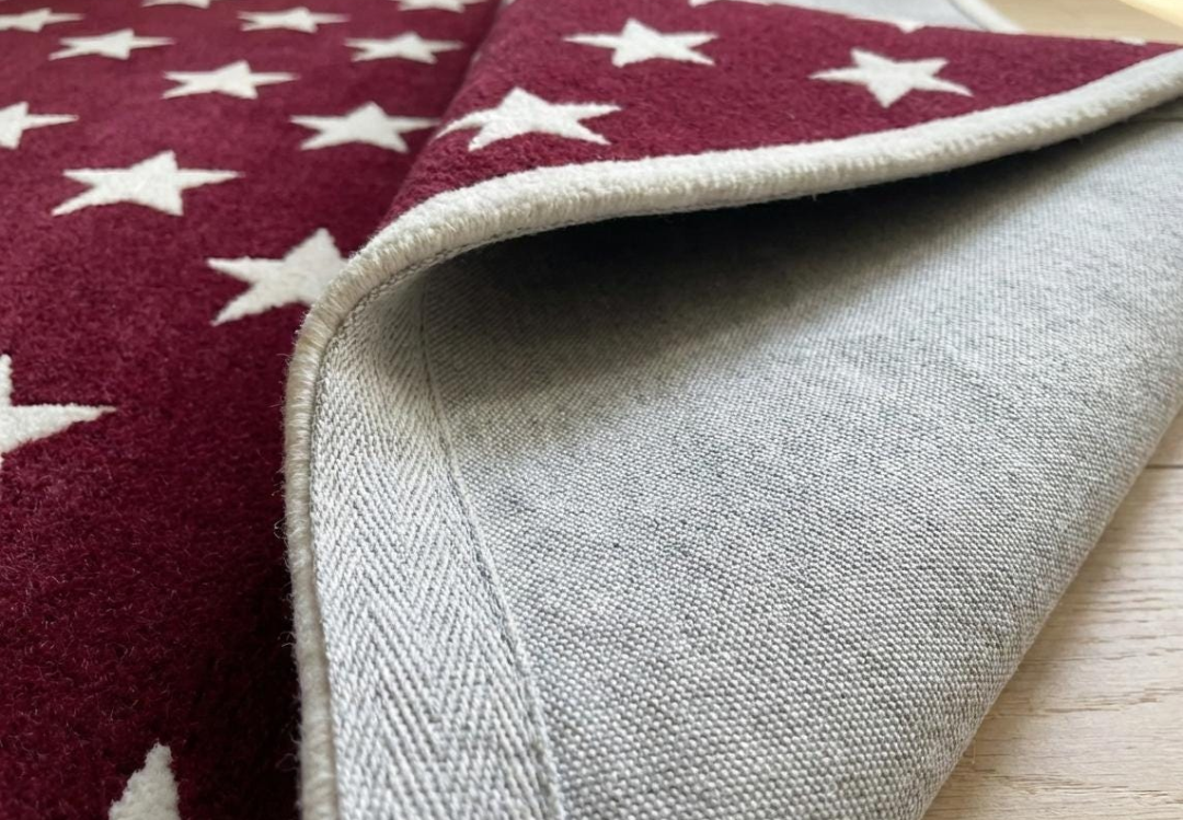 Hand Tufted American Star Rug, Patriotic Area Rug, Red White Blue Wool Carpet, Modern Living Room Rug, Custom Handmade Statement Rug