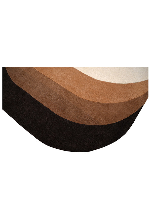 Modern Oval Gradient Rug in Neutral Brown & Beige | Contemporary Hand-Tufted Carpet for Living Room, Bedroom & Office Decor