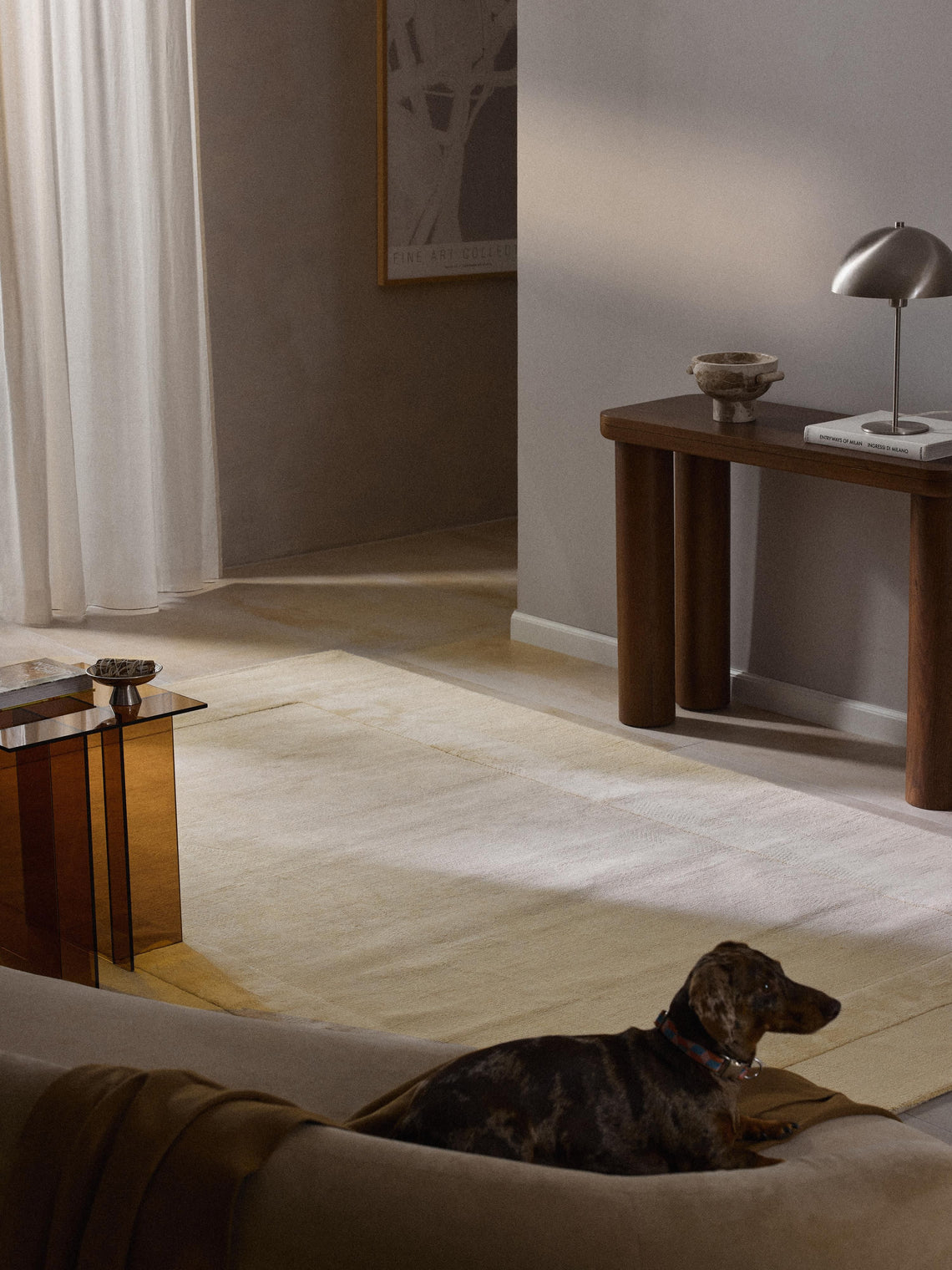 Beige Hand-Tufted Area Rug – Soft Minimalist Border Carpet for Modern Living Room, Bedroom, or Office Decor