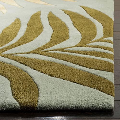 Modern Tropical Leaf Area Rug – Green & Beige Botanical Design for Living Room, Bedroom, and Home Décor