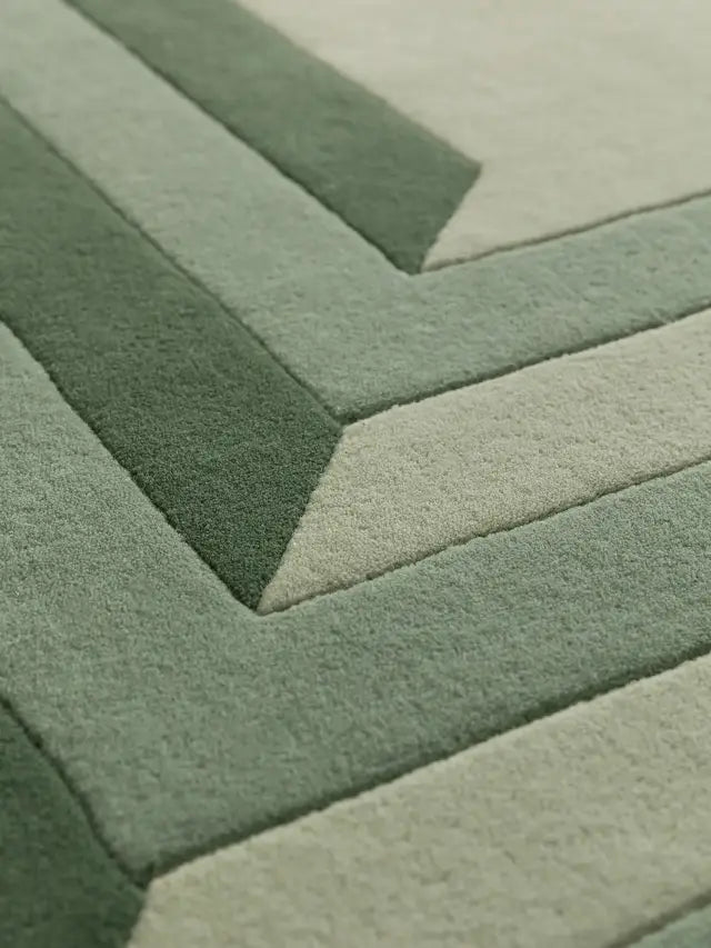 Modern Green Geometric Area Rug – Minimalist Gradient Carpet for Living Room, Bedroom & Home Décor