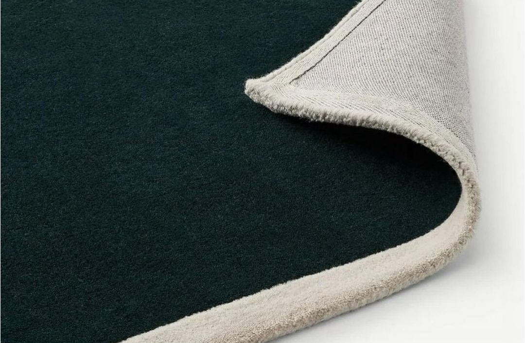 Modern Blue White Geometric Wool Area Rug | Hand-Tufted Carpet