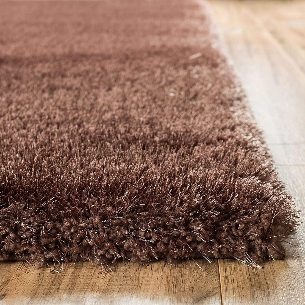 Handcrafted Super Soft Microfiber Shaggy Brown Carpet Nuha Rugs
