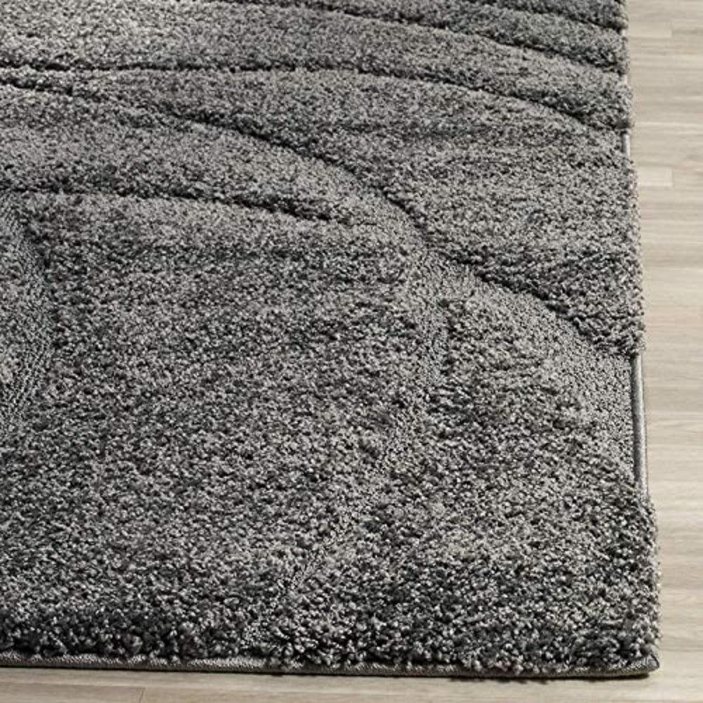 Handcrafted Super Soft Shaggy Grey Wave Carpet Nuha Rugs