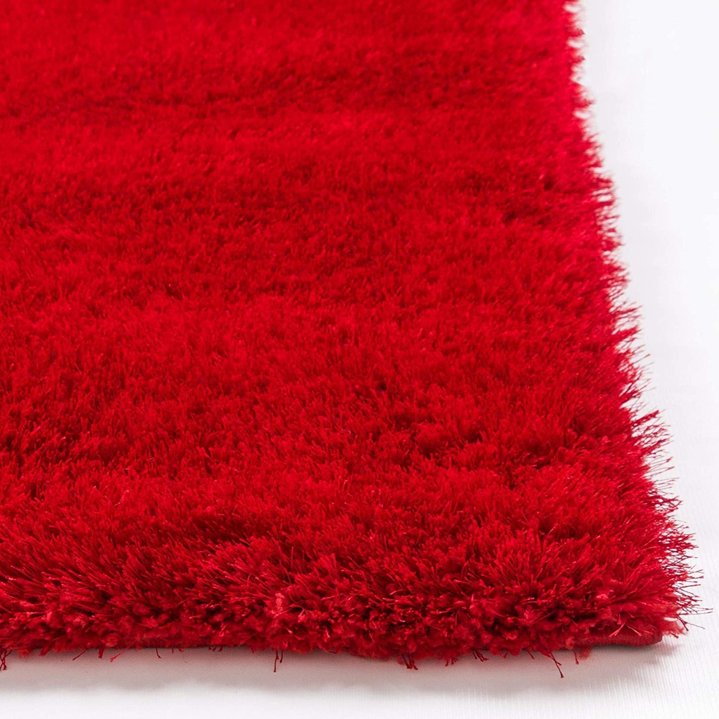 Handcrafted Super Soft Microfiber Shaggy Red Carpet Nuha Rugs