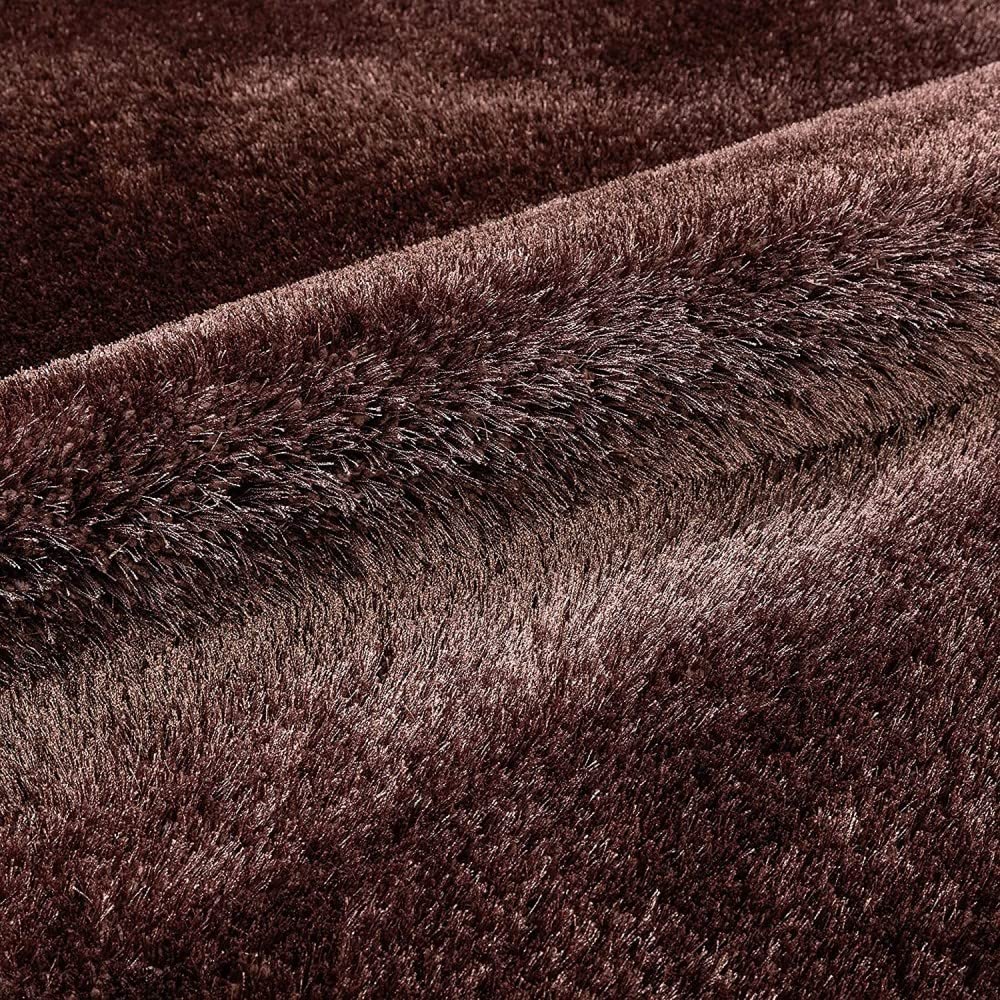 Handcrafted Super Soft Microfiber Shaggy Brown Carpet Nuha Rugs