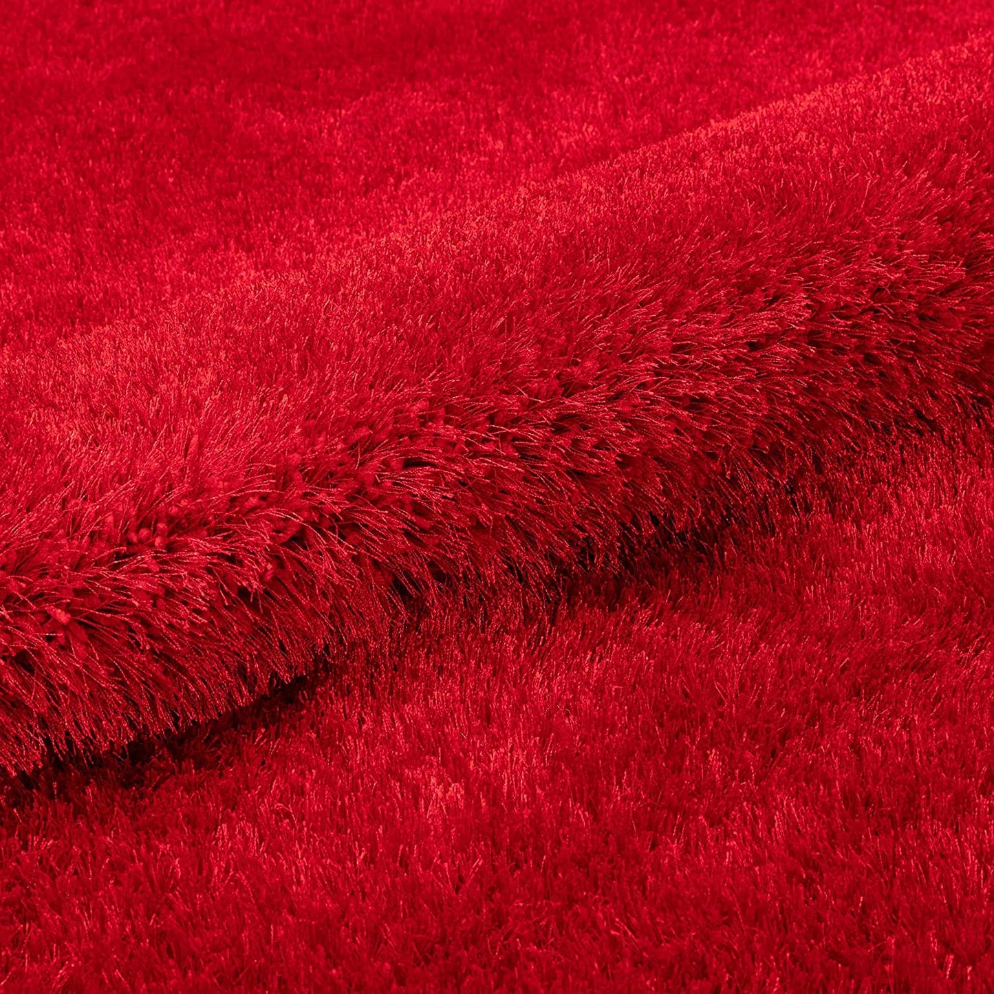 Handcrafted Super Soft Microfiber Shaggy Red Carpet Nuha Rugs