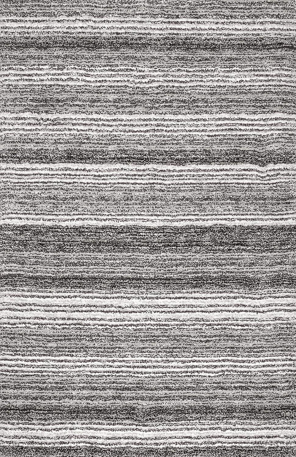 Handcrafted Super Soft Microfiber Shaggy Grey Ivory Mixture Carpet Nuha Rugs
