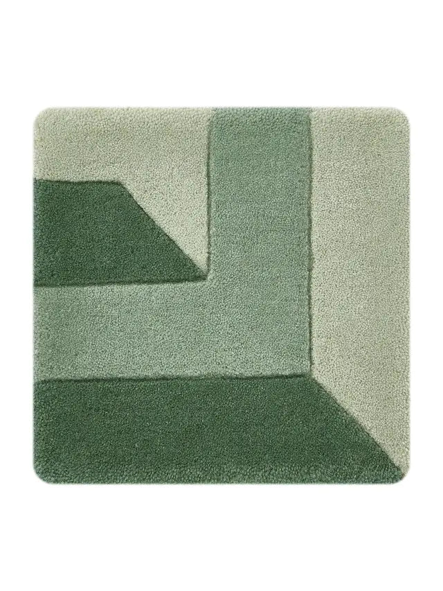 Modern Green Geometric Area Rug – Minimalist Gradient Carpet for Living Room, Bedroom & Home Décor