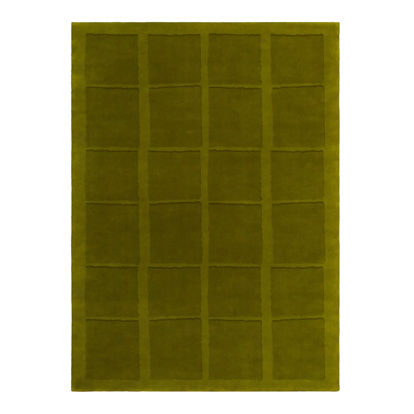 Olive Green Grid Area Rug – Modern Geometric Carpet for Living Room, Bedroom & Contemporary Home Décor