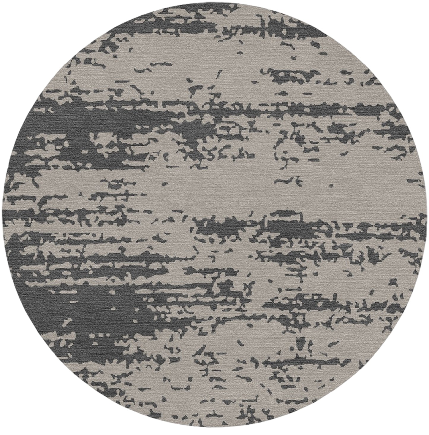 Modern Round Area Rug – Abstract Grey & Beige Pattern Carpet for Living Room, Bedroom, or Office – Soft & Durable Contemporary Floor Decor