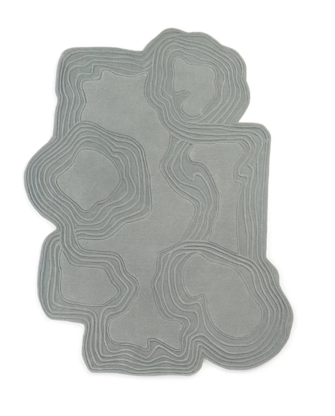 Modern Abstract Grey Area Rug – Contemporary Sculpted Carpet for Living Room, Bedroom & Office Décor
