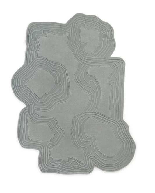 Modern Abstract Grey Area Rug – Contemporary Sculpted Carpet for Living Room, Bedroom & Office Décor