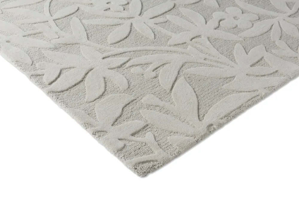 Ivory Floral Hand Tufted Wool Rug – Luxury Modern Area Rug for Living Room & Bedroom