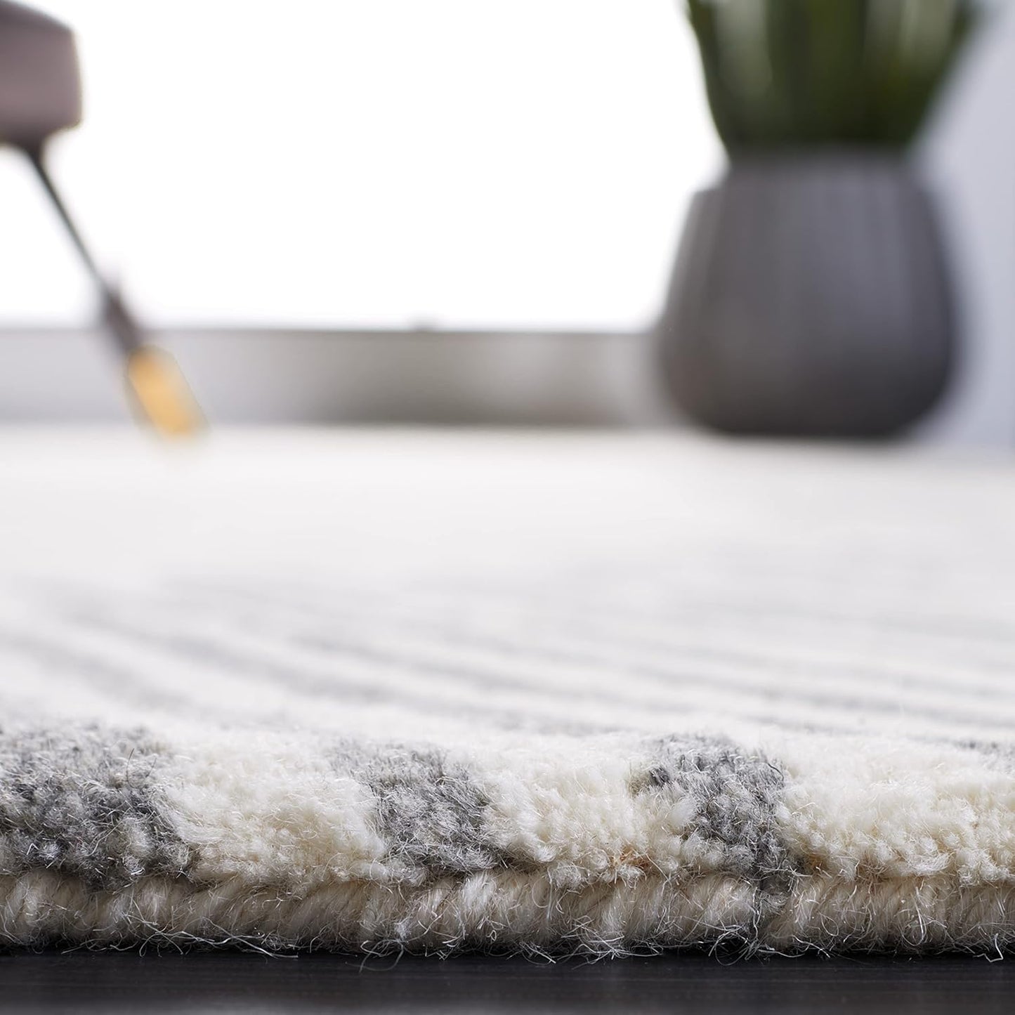 Modern White and Gray Sunburst Area Rug | Hand-Tufted Contemporary Carpet for Living Room, Bedroom & Office Décor