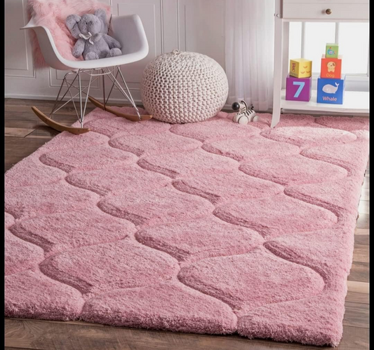 Handcrafted Super Soft Micro Shaggy Pink Carpet