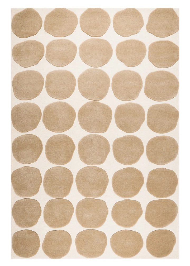 Hand Tufted Beige Pebble Rug – Modern Abstract Wool Area Rug, Neutral Scandinavian Carpet, Minimalist Living Room Rug, Luxury Handmade Contemporary Floor Rug