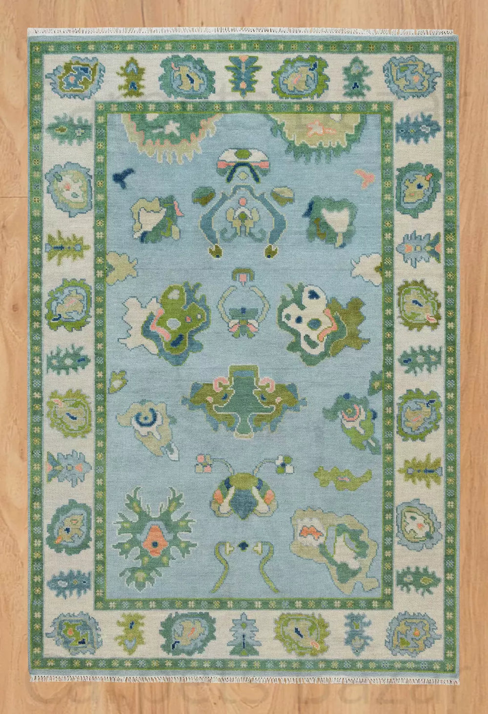 Handknotted Oushak Rug – Authentic Turkish Wool Carpet | Luxury Oriental Area Rug for Living Room & Bedroom Decor