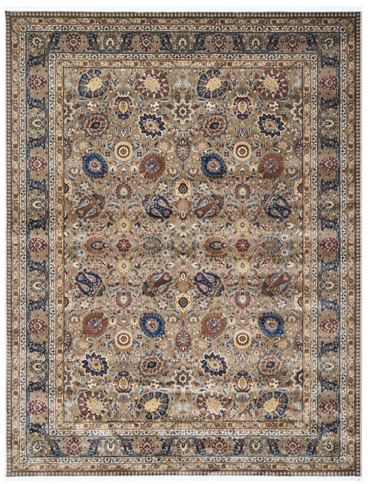 Persian Silk Rug – Luxury Floral Medallion Carpet, Traditional Oriental Area Rug, Timeless Home Décor
