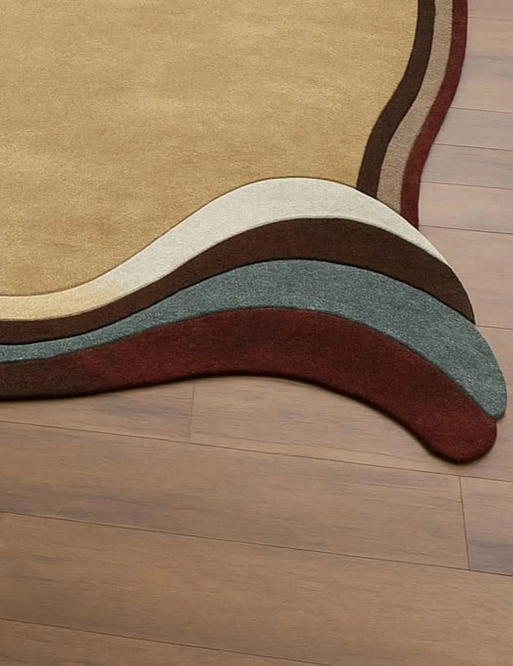Abstract Irregular Hand Tufted Rug – Modern Wool Area Rug, Contemporary Artistic Carpet, Unique Shape Rug for Living Room, Designer Handmade Rug