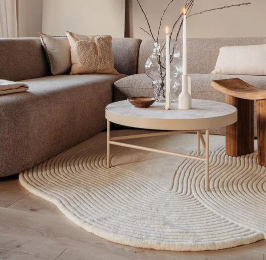 Hand Tufted Irregular Shape Rug 100% Woolen Rug For Bedroom, Living Room