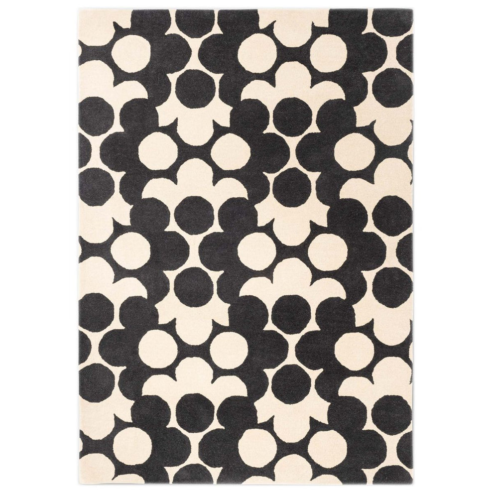 Black and White Geometric Polka Dot Rug | Modern Contemporary Carpet for Living Room, Bedroom & Home Décor
