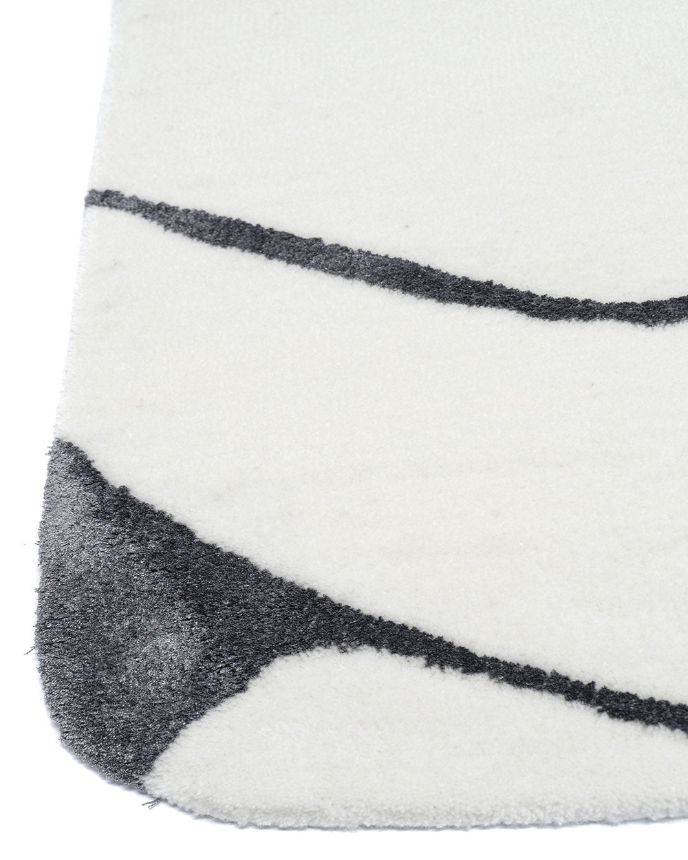 Modern Abstract Hand Tufted Wool Rug, Minimalist Black & Ivory Area Rug, Contemporary Handmade Carpet for Living Room, Bedroom Decor