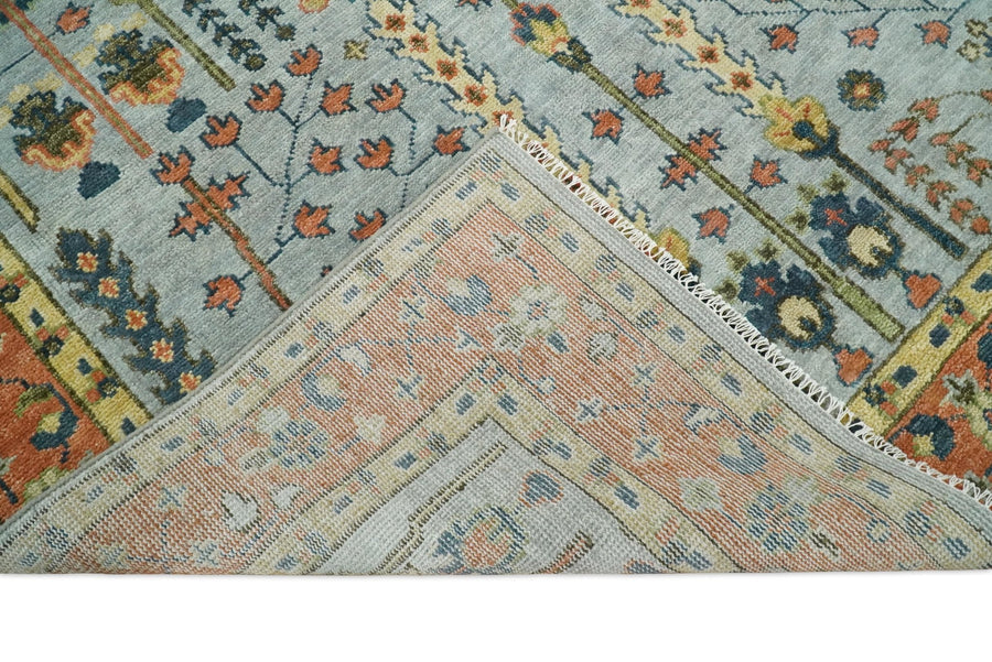 Handknotted Oushak Rug – Authentic Turkish Wool Area Carpet with Vintage Floral Design | Luxury Oriental Rug