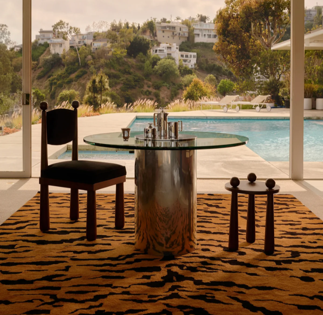 Hand Tufted Tiger Stripe Rug in Rust & Black – Modern Designer Area Carpet for Living Room