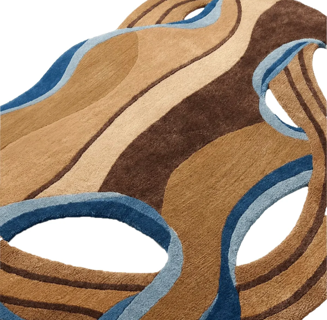 Irregular Abstract Hand Tufted Rug – Modern Sculpted Designer Area Carpet