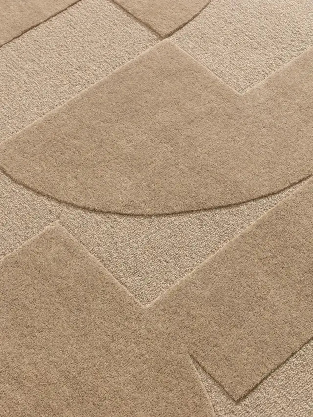 Modern Taupe Geometric Area Rug – Contemporary Neutral Carpet for Living Room, Bedroom & Office Décor