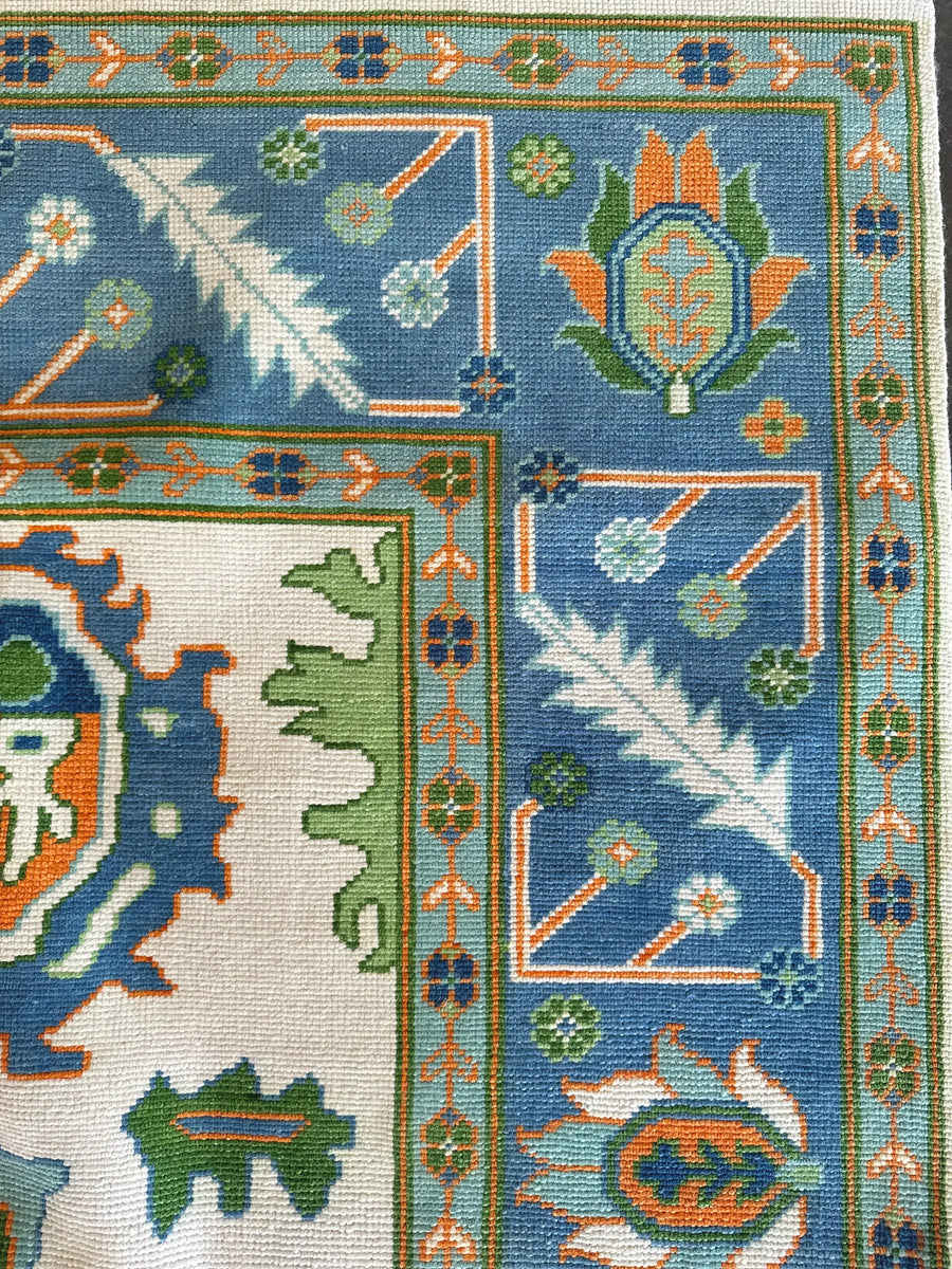 Luxury Hand Knotted Oushak Rug – Authentic Turkish Design | Soft Wool Vintage Style Carpet