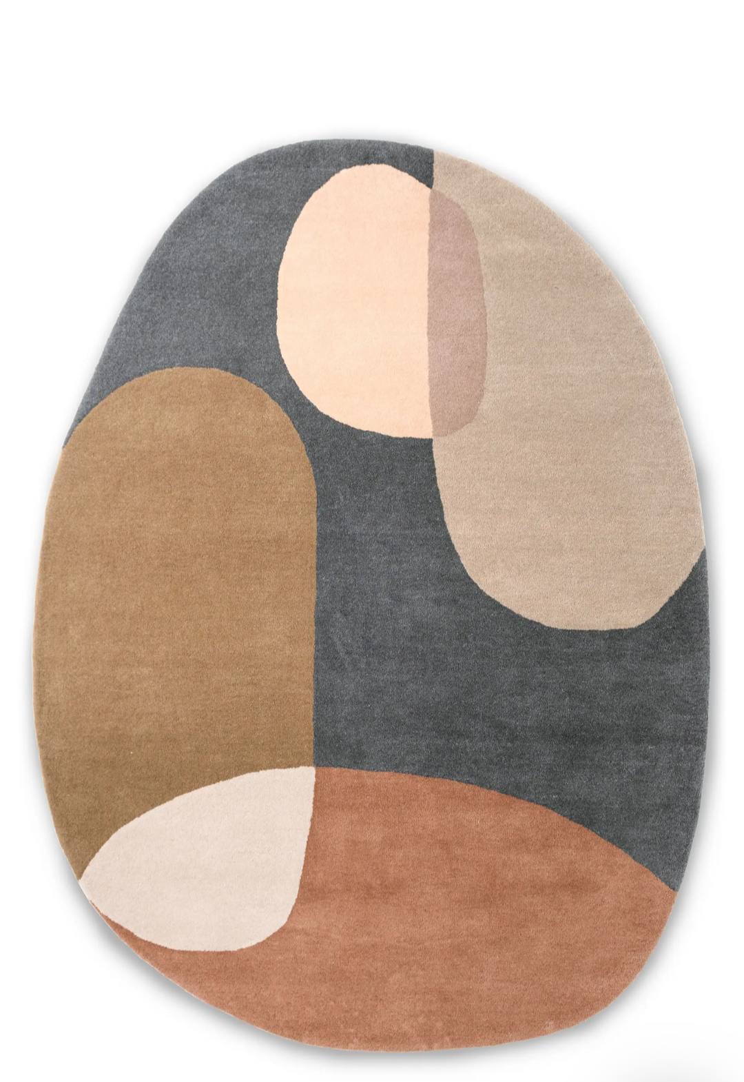 Abstract Modern Irregular Shape Area Rug – Hand-Tufted Multi-Color Organic Shape Carpet for Living Room & Contemporary Home Decor