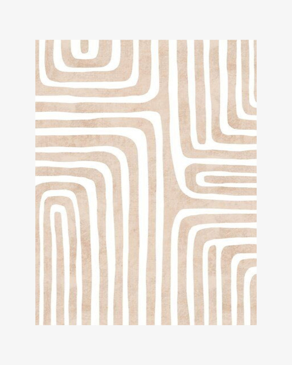 Modern Abstract Hand Tufted Rug – Beige White Geometric Wool Area Rug, Contemporary Minimalist Living Room Carpet, Custom Size Rug