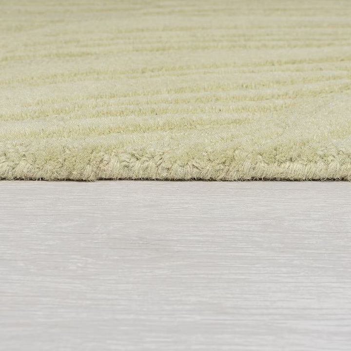Hand Tufted Tropical Leaf Rug – Ivory Beige Wool Area Rug, Modern Botanical Textured Carpet, Handmade Luxury Living Room Rug, Minimalist Contemporary Home Decor