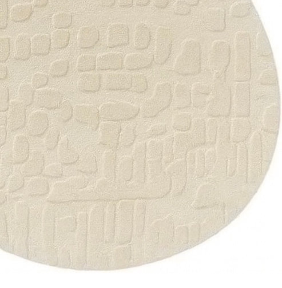 Modern Irregular Shape Cream Rug – Soft Textured Abstract Carpet for Living Room, Bedroom & Home Décor