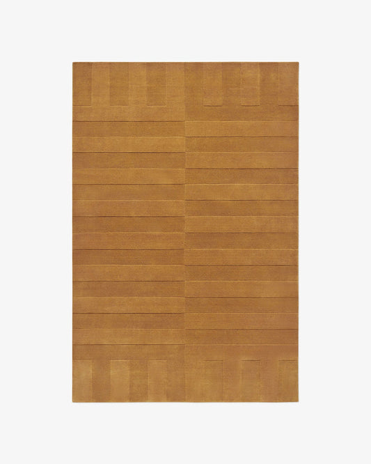 Handmade Mustard Yellow Modern Geometric Area Rug – Luxury Wool Carpet for Living Room, Bedroom & Office Décor