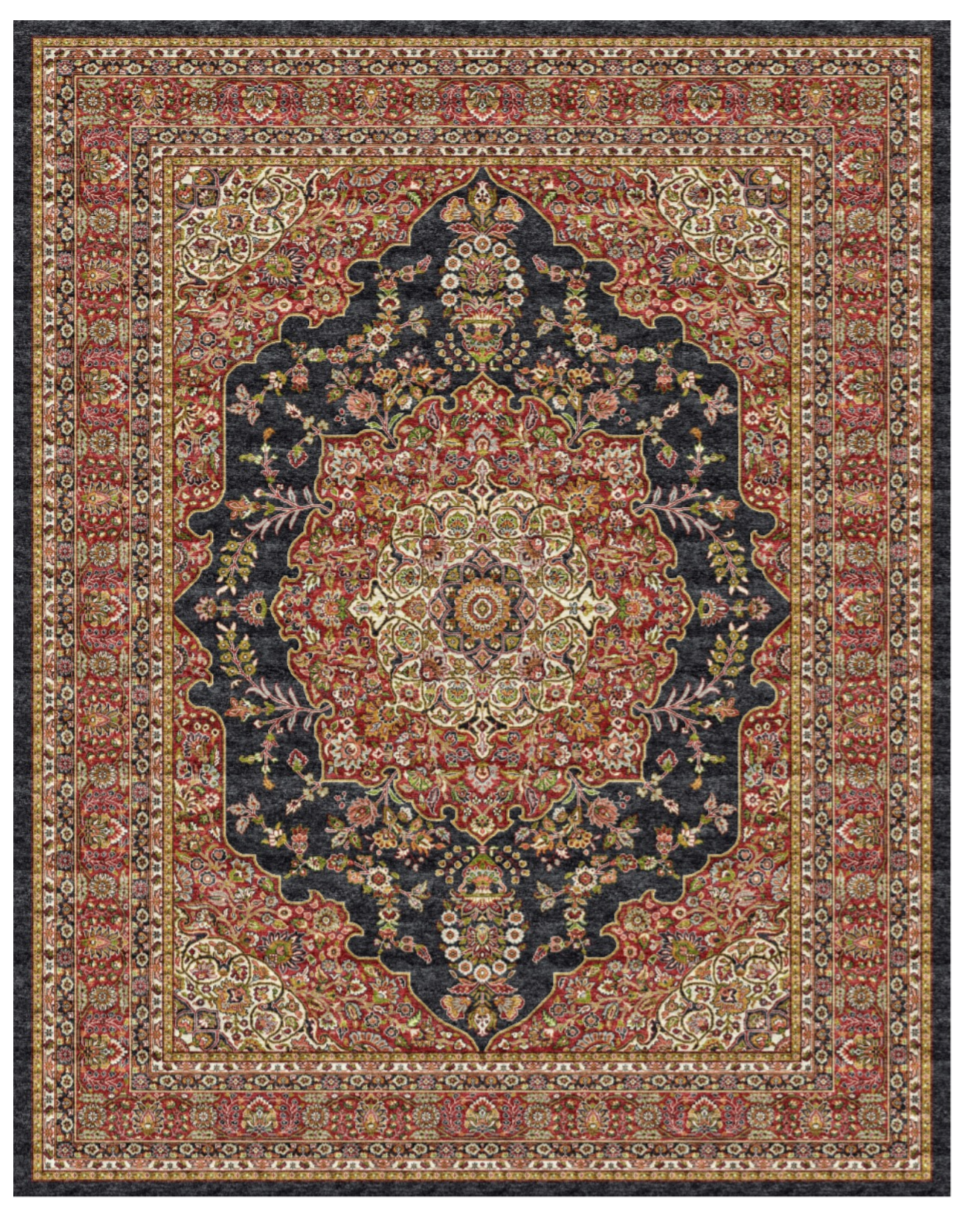 Persian Silk Area Rug – Luxury Soft Silk Finish, Traditional Iranian Design, Elegant Living Room & Bedroom Carpet