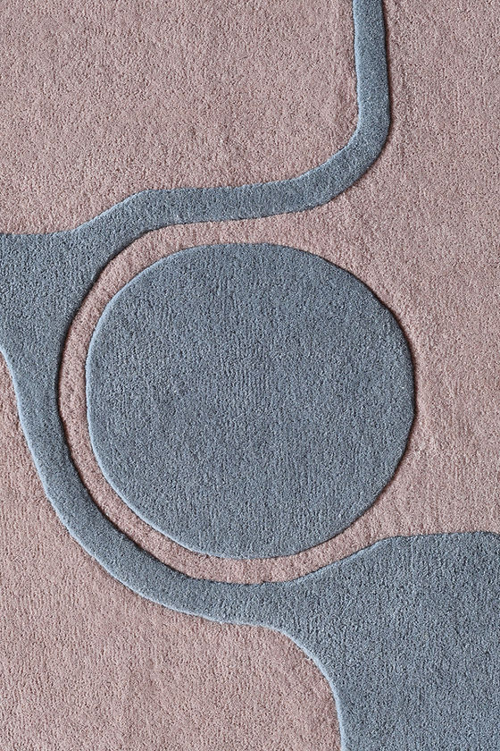 Modern Geometric Abstract Area Rug – Luxury Blue & Beige Minimalist Carpet for Living Room, Bedroom & Contemporary Home Decor
