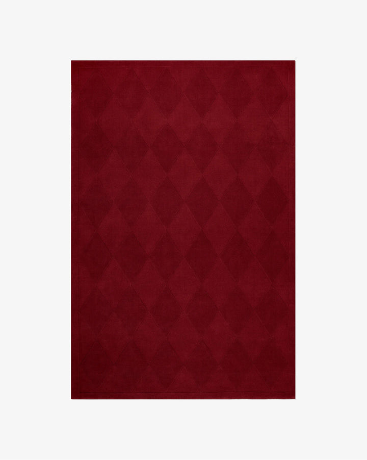 Luxury Red Diamond Pattern Area Rug – Soft Modern Carpet for Living Room, Bedroom & Home Décor