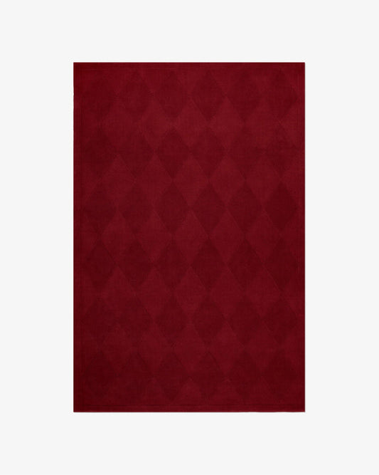 Luxury Red Diamond Pattern Area Rug – Soft Modern Carpet for Living Room, Bedroom & Home Décor