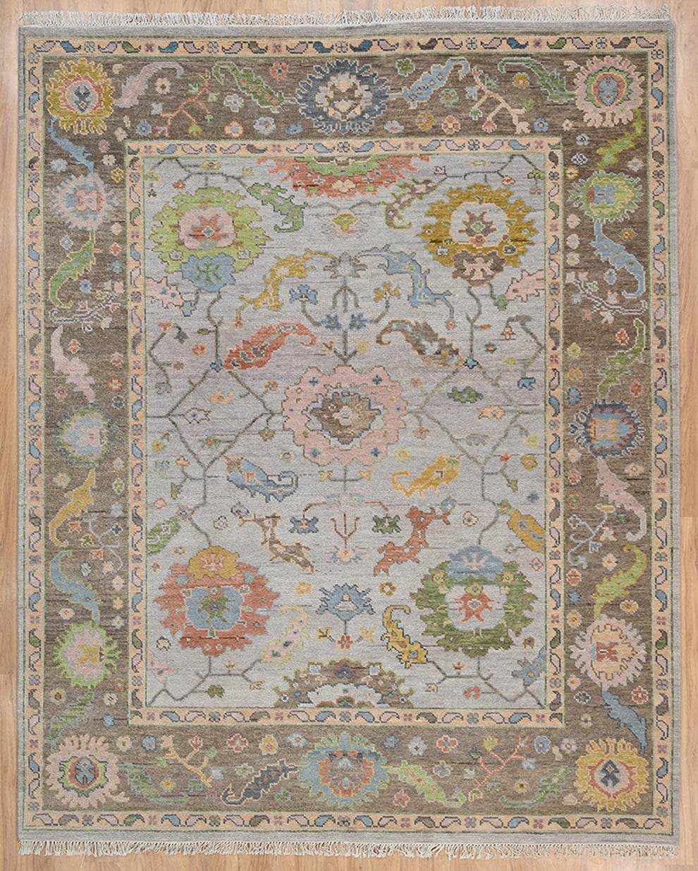 Hand-Knotted Oushak Rug – Luxury Turkish Wool Area Rug | Vintage-Inspired Oriental Carpet for Living Room