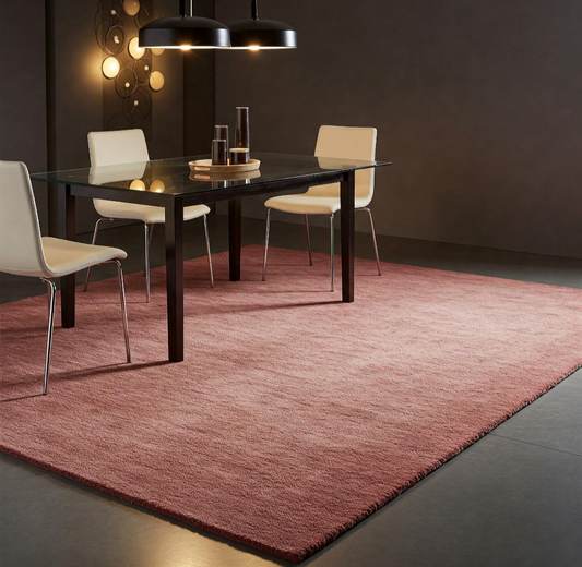 Blush Pink Area Rug Soft Modern Carpet for Living Room Bedroom Handwoven
