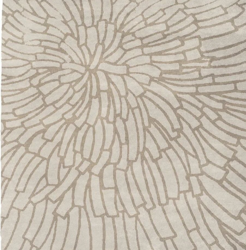 Round Beige Modern Area Rug – Textured Abstract Pattern Carpet for Living Room & Minimalist Home Decor