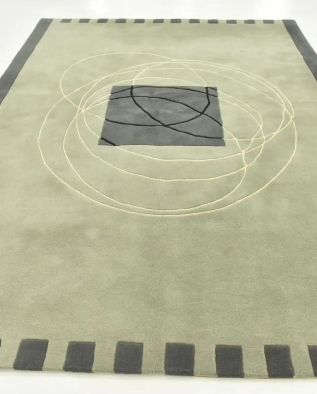 Modern Abstract Hand-Tufted Wool Rug | Geometric Design Carpet | Soft Area Floor Mat