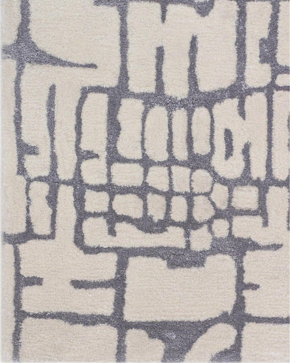 Hand Tufted Abstract Wool Rug – Modern Beige Grey Area Rug for Living Room, Contemporary Handmade Carpet, Luxury Designer Floor Rug