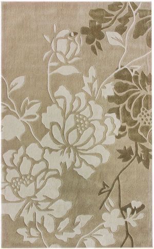 Beige Floral Area Rug | Elegant Hand-Tufted Carpet with Botanical Pattern for Living Room, Bedroom & Home Décor
