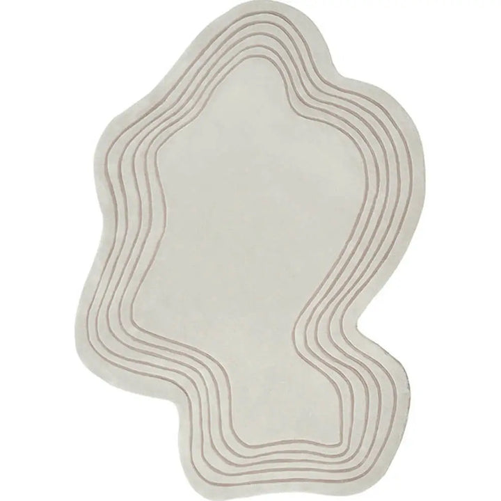 Modern Irregular Shaped Area Rug | Soft Abstract Wavy Carpet for Bedroom, Living Room & Luxury Home Decor