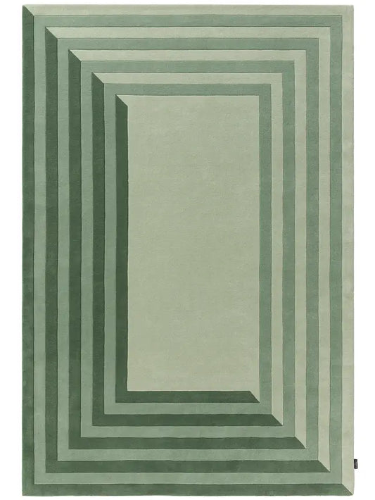 Modern Green Geometric Area Rug – Minimalist Gradient Carpet for Living Room, Bedroom & Home Décor