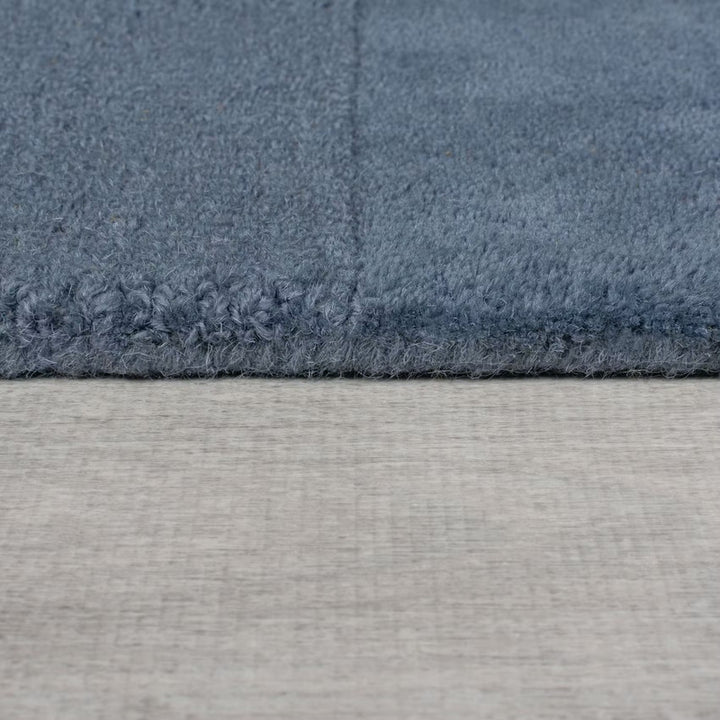 Modern Blue Geometric Rug – Hand-Tufted Block Pattern Carpet for Living Room, Bedroom & Contemporary Home Décor